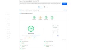 تصویر تست pagespeed با امتیاز موبایل 100 بعد از بهینه سازی سایت بانک آهن توسط وردپرس ایرانی