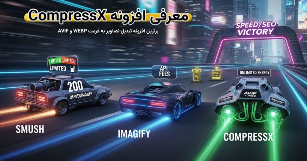 تجسم رقابت پویا و برتری CompressX در عملکرد بهینه سازی و تبدیل تصاویر و هزینه